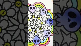 Rainbow FallOWeen mandala alcoholmarkers coloring colorful coloringpage [upl. by Sisi277]