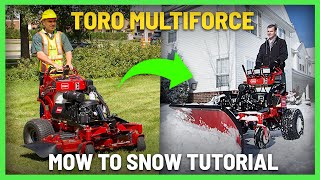 How to Switch a Toro Multiforce from Mowing to Plowing in Under 3 Minutes [upl. by Jannery263]