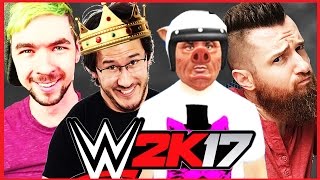 JackSepticEye amp Markiplier vs Cartoonz amp Wildcat  SEMI FINAL  WWE 2K17 s3e13 [upl. by Enaillil]