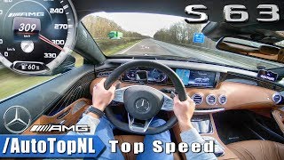 MERCEDES S63 AMG COUPE  AUTOBAHN POV  ACCELERATION amp TOP SPEED by AutoTopNL [upl. by Nofpets799]