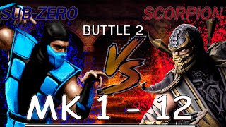 Scorpion vs SubZero во всех частях Mortal Kombat  Часть 2 [upl. by Anwahs]