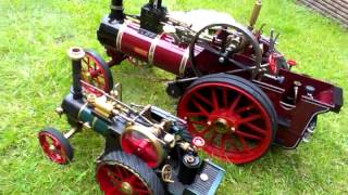 1 inch Maxitrak Burrell traction engine and DR Mercer type 2 Traction engine [upl. by Digdirb]