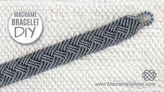 Braided Mens Bracelet Tutorial by Macrame School [upl. by Temhem]