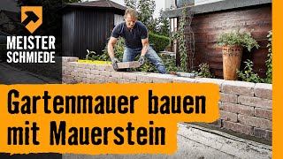 HORNBACH Meisterschmiede  Gartenmauer bauen mit Mauersteinen [upl. by Atsirc]