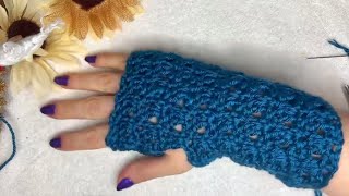 DIY 🧶 How to Crochet Fingerless Mittens Free Pattern \ Tutorial [upl. by Eerihs225]