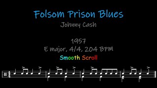 Folsom Prison Blues Chords Lyrics and Timing [upl. by Nylteak388]