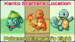 Bulbasaur Charmander And Squirtle Location In Pokemon Emeralds Eight  Kanto Starters Location [upl. by Enilraep]