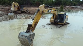 Incredible ROAD builder Expertise of CAT excavators digging mud to build ROAD foundation [upl. by Edas605]