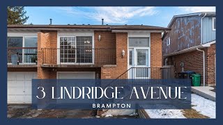 3 Lindridge Avenue  Brampton  For Sale [upl. by Euqnomod]