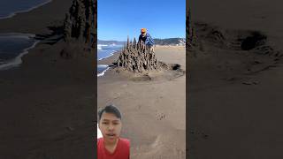 Kerajaan pasir beach sand satisfying art sandcastle oddlysatisfying [upl. by Annmaria]