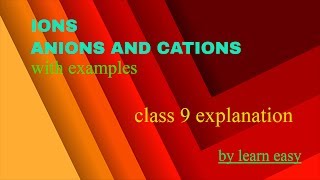 Ions cations and anions  easy way to learn [upl. by Wyck277]