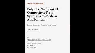 PolymerNanoparticle Composites From Synthesis to Modern Applications  RTCLTV [upl. by Simsar585]