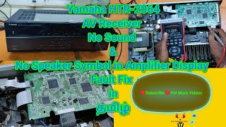 Yamaha HTR2064 AV Receiver No Sound Output and No Speaker Symbol in Amplifier Display Fault Fixing [upl. by Nitnerb803]