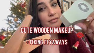 Fast ASMR Wooden Play Makeup Hair Cut Brushing Flyaways amp CCCombing [upl. by Xenophon]