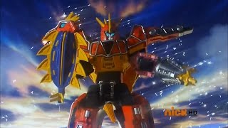 Dino Charge Megazord Transformation 1  Power Rangers Dino Charge  Power Rangers Official [upl. by Drofwarc]