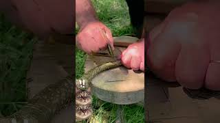 Survival Skills Lifehack Sharp Knife from a Metal Lid camping bushcraft survival outdoor [upl. by Vallie]