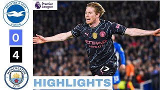 Brighton vs Man City HIGHLIGHTS 04 Alvarez De Bruyne amp Foden GOALS [upl. by Atirabrab703]