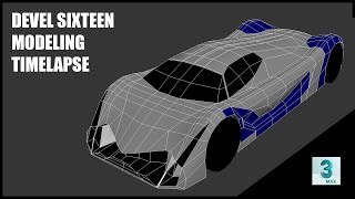 3Ds Max  Low Poly Car Modelling  Devel Sixteen  Timelapse [upl. by Yrgoerg]