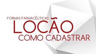 Cadastro de Receitas  Loção [upl. by Llertnor]