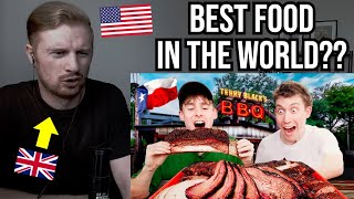 Reaction To Brits try real Texas BBQ for the first time [upl. by Livvie]