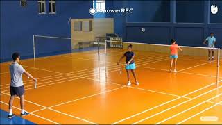 MIBA Badminton  A3  Korte opslag  Samen oefenen  gericht BH opslaan rechtdoor en crosscourt [upl. by Gilead932]