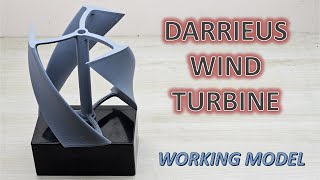 Darrieus Wind Turbine working model  Science Project  3D Printed windturbine [upl. by Nnahteb]