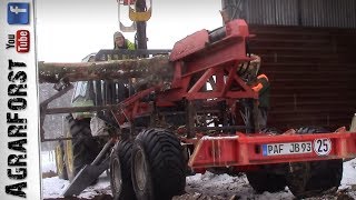 Mobiler Langholzspalter Eigenbau auf Rückewagen für Starkholz [upl. by Dauf]