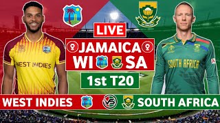 West Indies vs South Africa 1st T20 Live Scores  WI vs SA 1st T20 Live Scores amp Commentary [upl. by Nennarb]