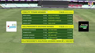 Hollywoodbets Pro20  Hollywoodbets Dolphins Ladies vs Fidelity Titans Ladies [upl. by Aduh]