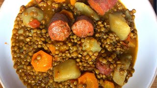 How to cook Spanish food Lentil Soup  Lentejas [upl. by Cassy281]