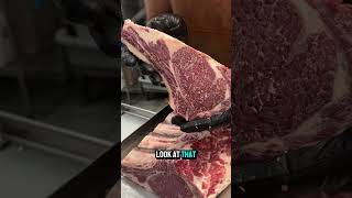 Watch This Perfect Cut DryAged Rib Steaks at Silver Fox Butcher 🥩✨ [upl. by Ayotna]