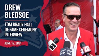 Drew Bledsoe Cracks Jokes About Playing With quotYoungquot Tom Brady  Tom Brady HOF Ceremony [upl. by Marleah873]