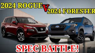 Comparison Overview 2024 Subaru Forester vs 2024 Nissan Rogue  SPECS BATTLE [upl. by Yanttirb]