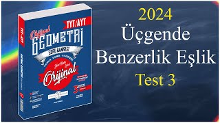 Üçgende Benzerlik Test 3  Orijinal geometri soru bankası çözümleri [upl. by Player]