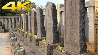 4K  Graves of the 47 Ronin at Sengakuji Temple in Tokyo [upl. by Thanasi299]