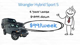 Jeep Wrangler 4xe Hybrid 4 YR Lease  99Week  1899 down  LANDRYAUTOCOM [upl. by Askari336]