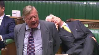 MP Desmond Swayne falls asleep in Commons during Brexit debate  ITV News [upl. by Konstantine341]