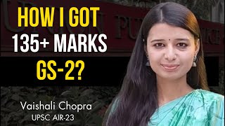 How to get high score in GS2  VAISHALI  AIR 23  UPSC CSE 202223  UPSC TOPPER  KSG INDIA [upl. by Birch]