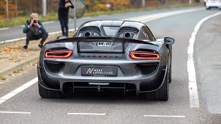 Porsche 918 Spyder with Edo Competition Exhaust  LOUD Accelerations amp Downshifts [upl. by Noswal]