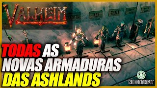 VALHEIM  ASHLANDS E AS NOVAS ARMADURAS [upl. by Bocaj216]