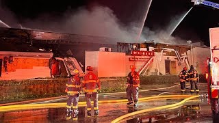 Former Golden Corral goes up in flames [upl. by Nyladnor]