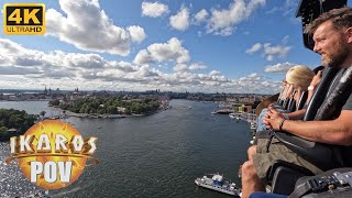 Ikaros POV 4K 60FPS Grona Lund Intamin Skyjump Drop Tower  NonCopyright [upl. by Sukey]