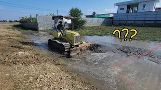 First Start of Project 5Ton Dump Truck Overloading Soil with Dozer Pushing the Landfill [upl. by Eniledam]