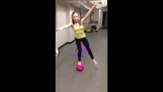 Figure Skater Bootcamp One Leg Squat on Medicine Ball [upl. by Bronwen]