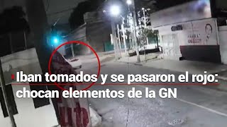 Choque inevitable  Elementos de Guardia Nacional se pasan semáforo y CONDUCEN en estado de ebriedad [upl. by Hecklau]