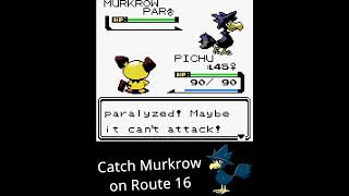 Catch Murkrow in Pokemon GoldSilver 🦅 shorts [upl. by Renckens]