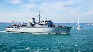 HMS Brockelsby returns to Portsmouth [upl. by Anayrb]