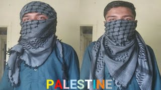 How to tie Palestine Keffiyeh  SheMagh Tutorial  Nisar Saiyad [upl. by Gnex564]