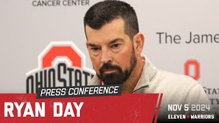 Ryan Day discusses OSUs left side of the OL stresses Buckeyes arent overlooking Purdue [upl. by Acirrehs]