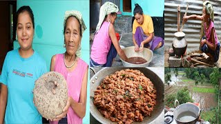 Wild Elephant Foot Yam Recipe  Baatehma Chaokhwi  Traditional Food  JPRs Village Diaries [upl. by Kesia]